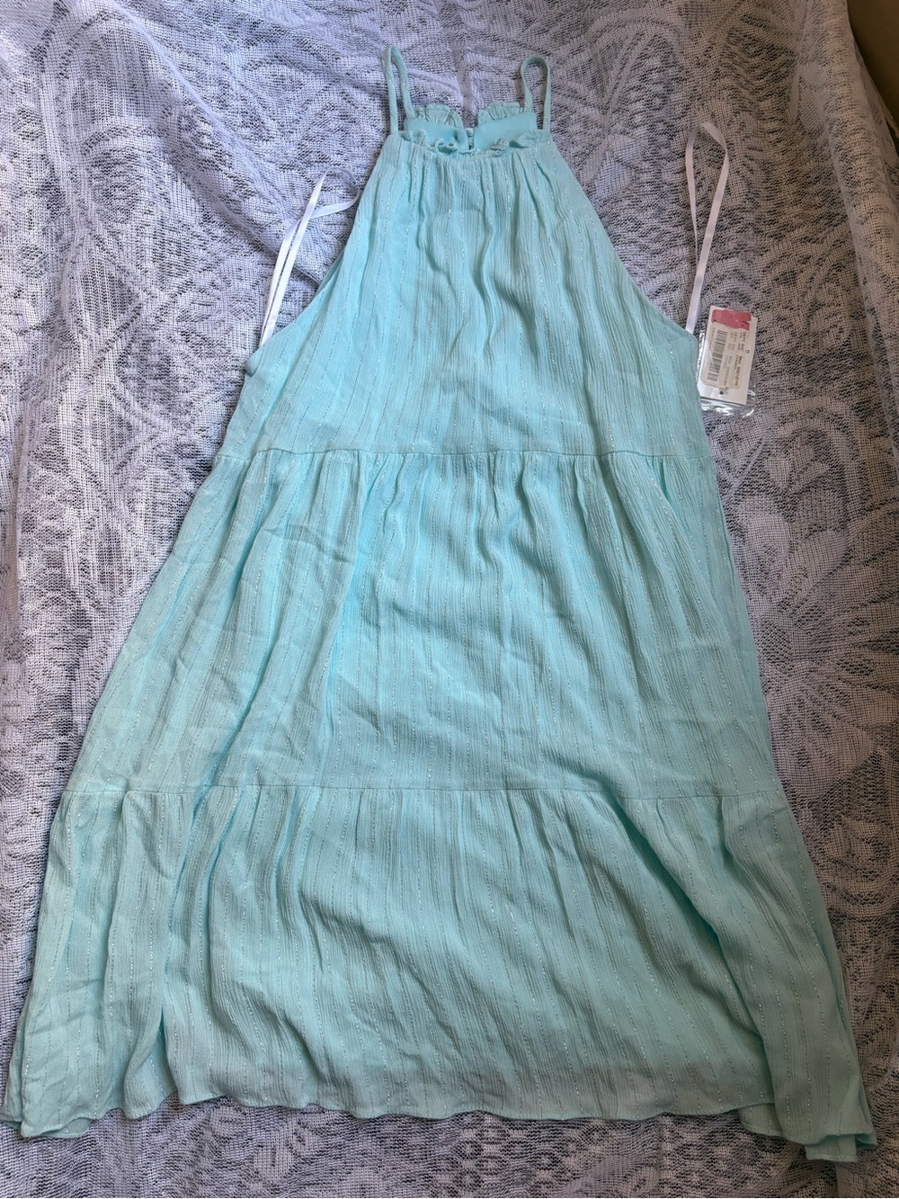 B Darlin Light Aqua Spaghetti-Strap Dress
